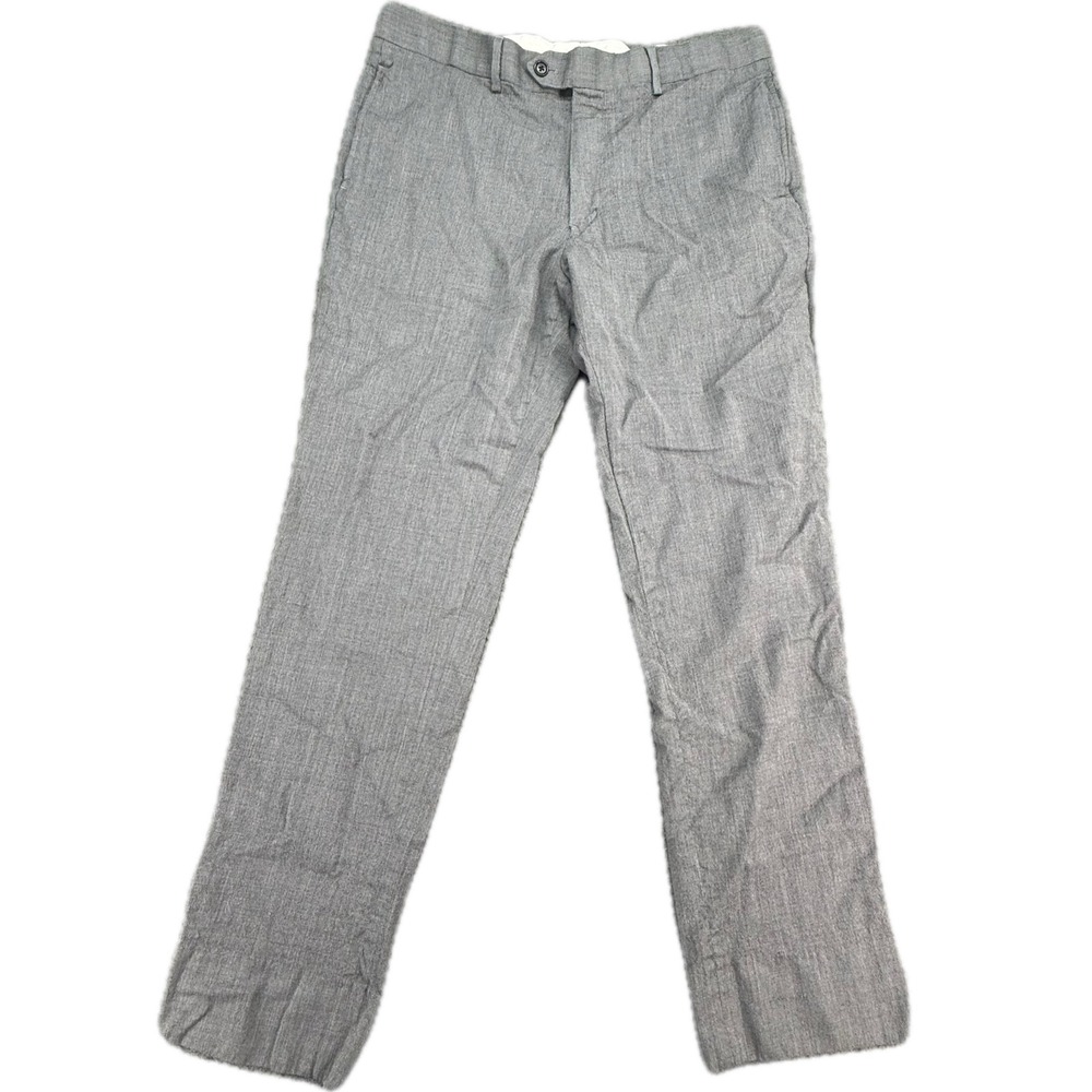 Brooks‎ Brothers Dress Pants Men 36x32 Gray Classic Wool Blend Stretch Trousers